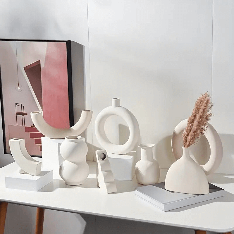 White ceramic designer vase