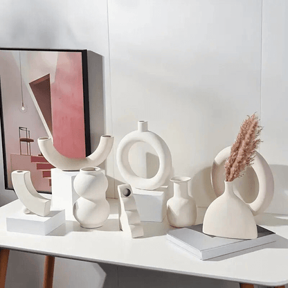 White ceramic designer vase