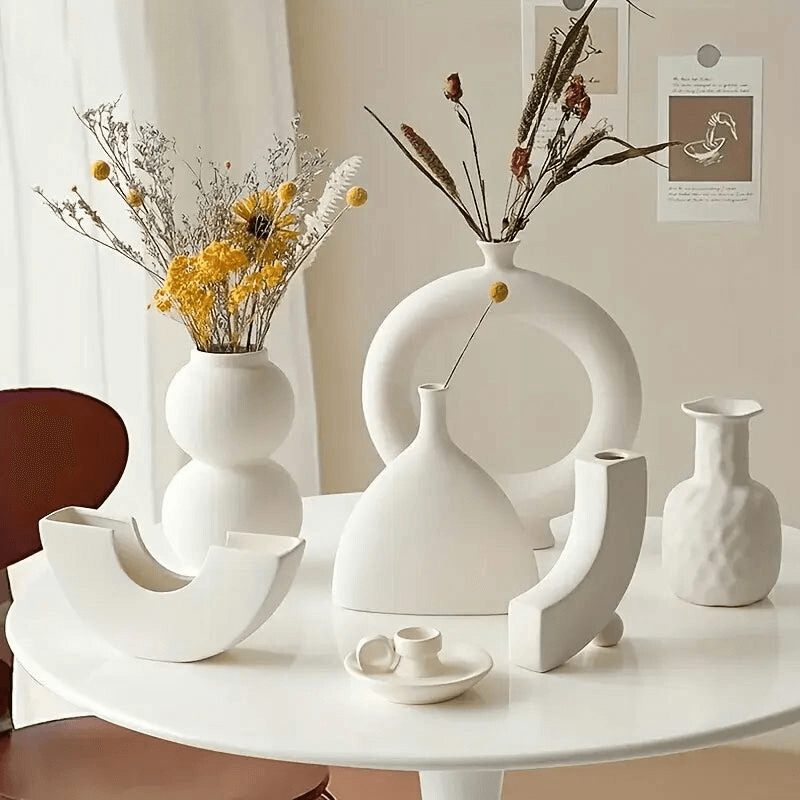 White ceramic designer vase