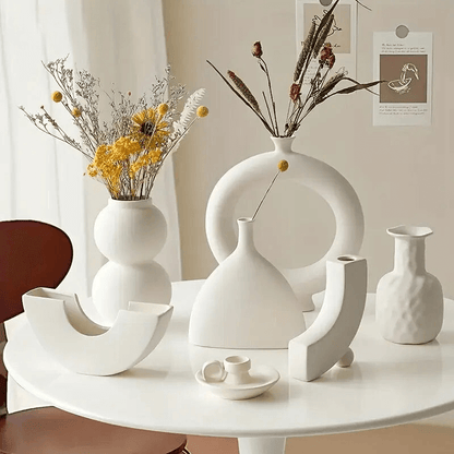 White ceramic designer vase