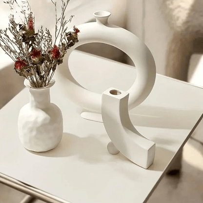 White ceramic designer vase
