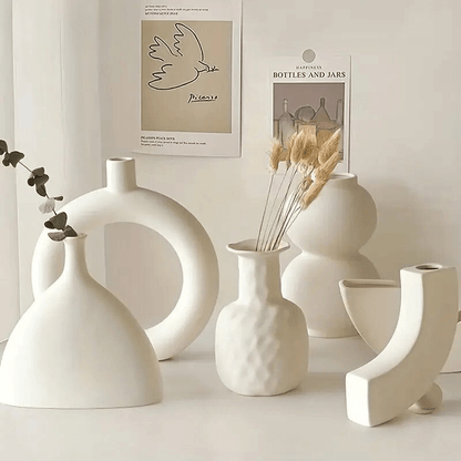 White ceramic designer vase